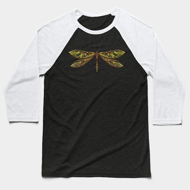 Dragon Fly Tattoo Baseball T-Shirt by yassinebd